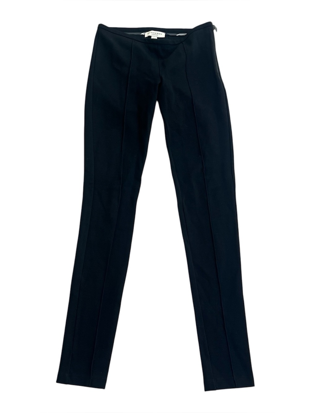 Burberry London Black Ponte Skinny Pants Size XS Stretch Side Zip